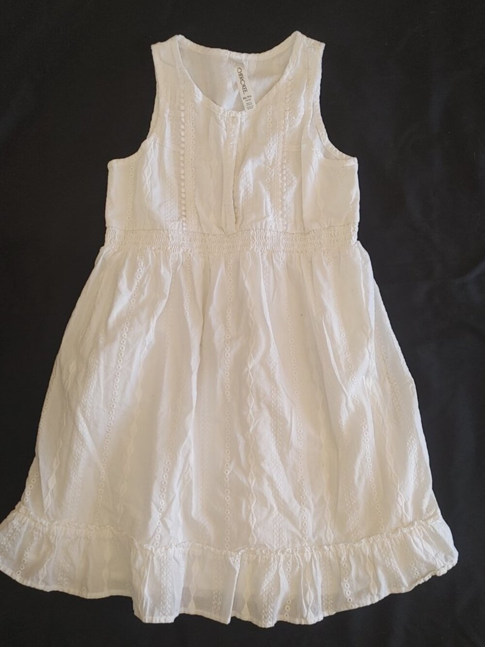 100% WHITE COTTON GIRLS SUMMER DRESS